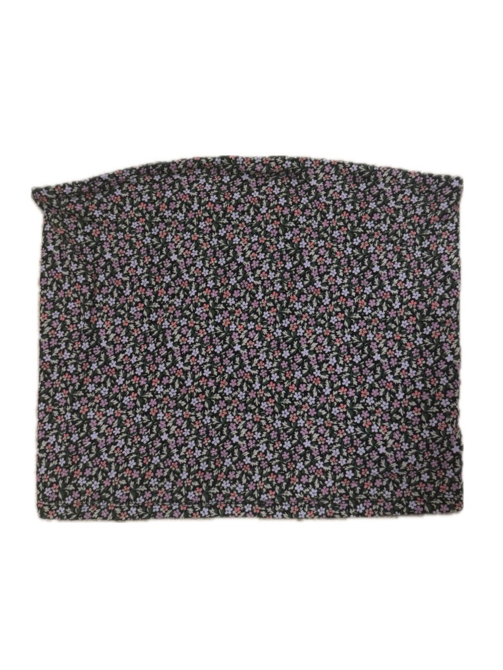 American Eagle Black Strapless Floral Top - Pink & Lavender Blossoms